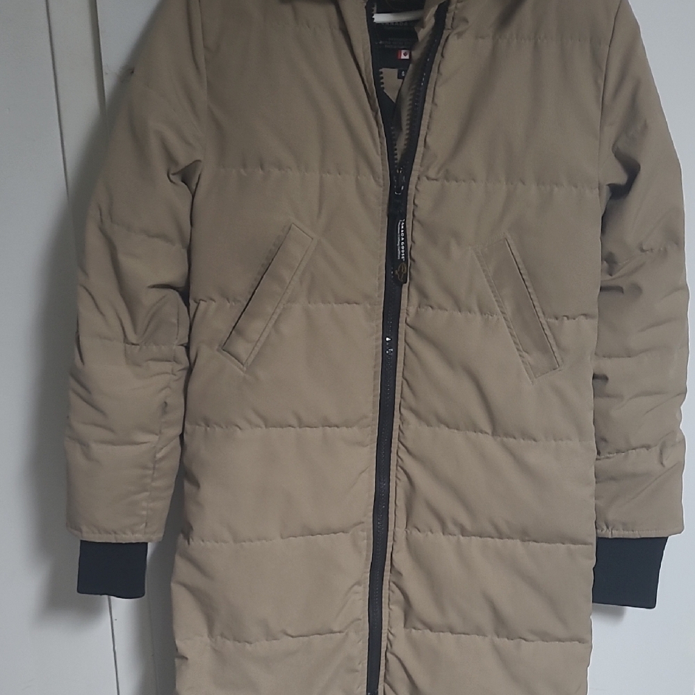 Canada Goose Tan Parka with Fur Trim Style 3035L - Picture 3 of 16